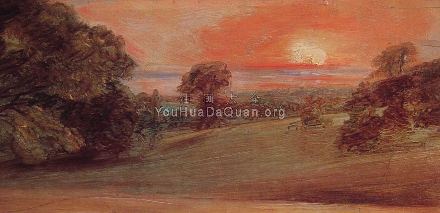 Evening Landscape at East Bergholt - 约翰·康斯特布尔